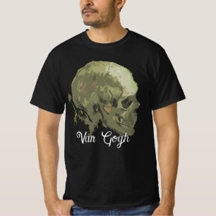 Van Gogh Schedel met Arles Achtergrond T-shirt