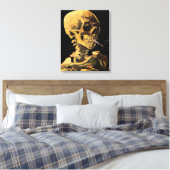 Van Gogh Schedel Met Brandende Sigaret Grote Canva Canvas Afdruk (Insitu (Slaapkamer))