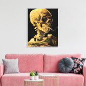 Van Gogh Schedel Met Brandende Sigaret Grote Canva Canvas Afdruk (Insitu (Woonkamer))
