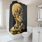 Van Gogh - schedel met brandende sigaretten Douchegordijn (In situ)