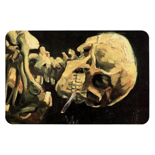 Van Gogh Schedel met brandende sigarettenmagneet Magneet (Horizontaal)