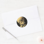 Van Gogh Schedel met brandende sigarettenmagneet Ronde Sticker (Envelop)