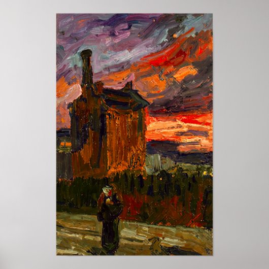 Van Gogh Schemering voor de storm Montmartre Poster (Voorkant)