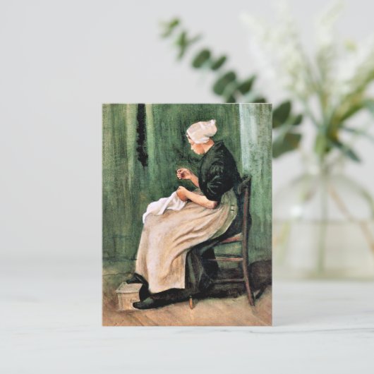 Van Gogh. Scheveningse Vrouw Naait, Briefkaart (Staand voorkant)