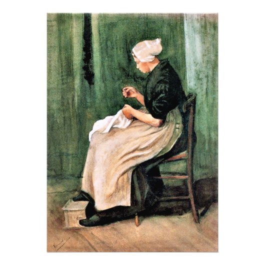 Van Gogh. Scheveningse Vrouw Naait, Foto Afdruk (Voorkant)