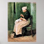 Van Gogh. Scheveningse Vrouw Naait, Poster (Voorkant)