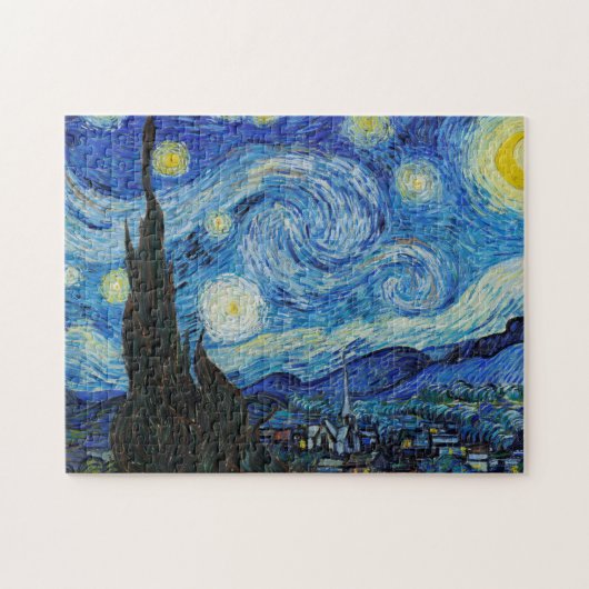 Van Gogh schilderen van de Sterrennacht (1889) Legpuzzel (Horizontaal)