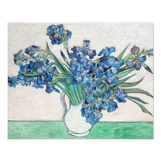 Van Gogh schilderen van Irises uit (1890) Foto Afdruk (Voorkant)