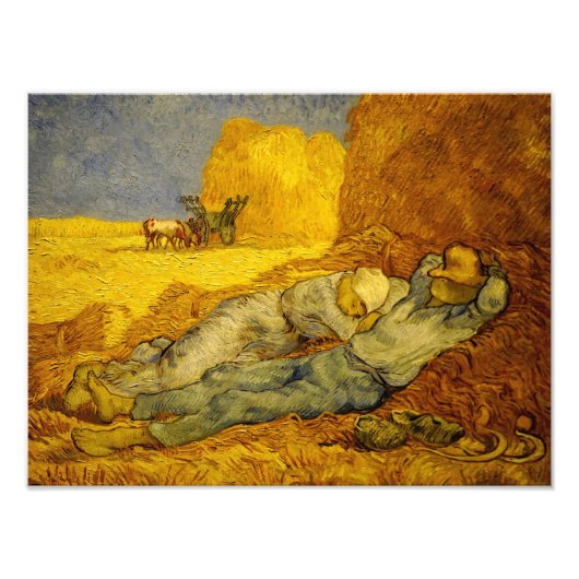 Van Gogh schilderen van Noon Rest van het Werk Foto Afdruk (Voorkant)