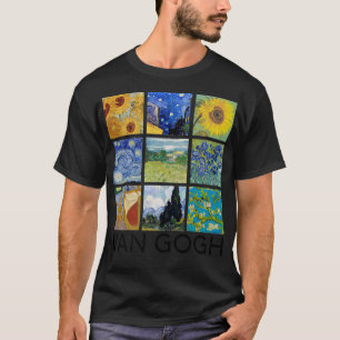 Van Gogh schilderend collage met Sterrennacht en S T-shirt