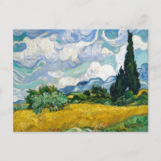 Van Gogh schilderende kunst  Wheat Field Cypresse Briefkaart (Voorkant)