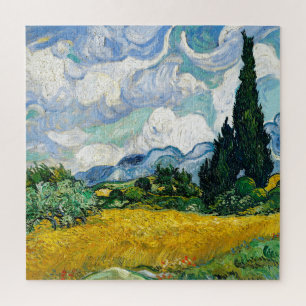 Van Gogh schilderende kunst  Wheat Field Cypresse Legpuzzel