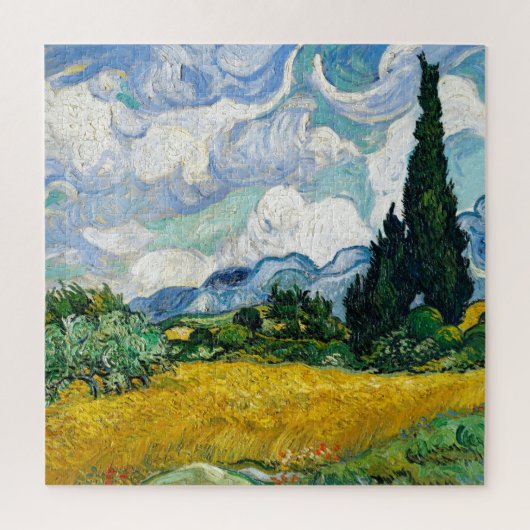 Van Gogh schilderende kunst  Wheat Field Cypresse Legpuzzel (Verticaal)