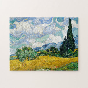 Van Gogh schilderende kunst  Wheat Field Cypresse Legpuzzel