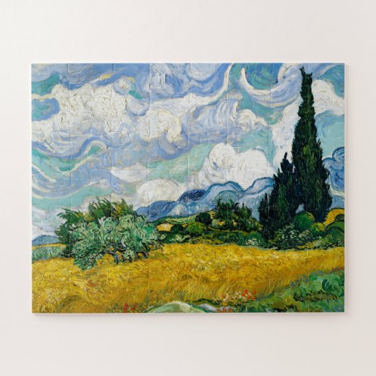 Van Gogh schilderende kunst Wheat Field Cypresse Legpuzzel (Horizontaal)