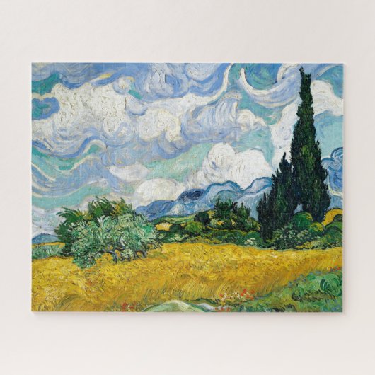 Van Gogh schilderende kunst  Wheat Field Cypresse Legpuzzel (Horizontaal)