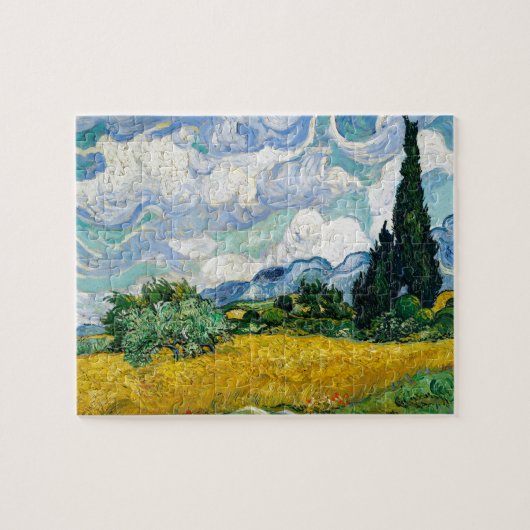 Van Gogh schilderende kunst  Wheat Field Cypresse Legpuzzel (Horizontaal)