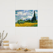 Van Gogh schilderende kunst Wheat Field Cypresse Poster (Keuken)