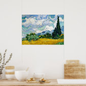 Van Gogh schilderende kunst  Wheat Field Cypresse Poster (Keuken)