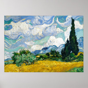 Van Gogh schilderende kunst  Wheat Field Cypresse Poster