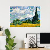 Van Gogh schilderende kunst Wheat Field Cypresse Poster (Thuiskantoor)