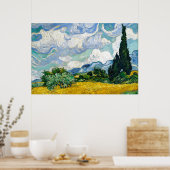 Van Gogh schilderende kunst Wheat Field Cypresse Poster (Keuken)