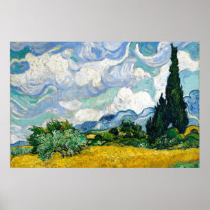 Van Gogh schilderende kunst  Wheat Field Cypresse Poster