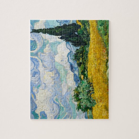 Van Gogh schilderende tarweveld met persstructuur Legpuzzel (Verticaal)