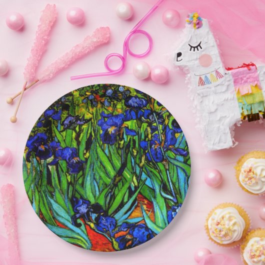 Van Gogh schilderij, Irises, Papieren Bordje (Feest)