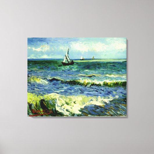 Van Gogh schilderij, Seascape, Canvas Afdruk (Voorkant)