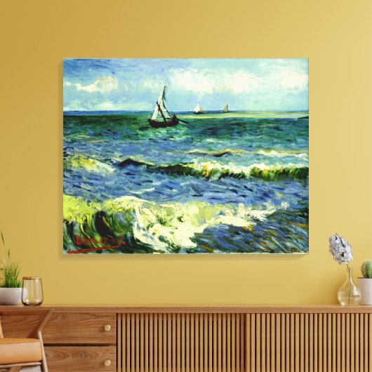Van Gogh schilderij, Seascape, Canvas Afdruk (Insitu (Woonkamer))