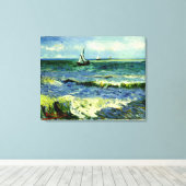 Van Gogh schilderij, Seascape, Canvas Afdruk (Insitu (Houten vloer))