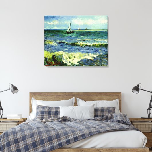Van Gogh schilderij, Seascape, Canvas Afdruk (Insitu (Slaapkamer))