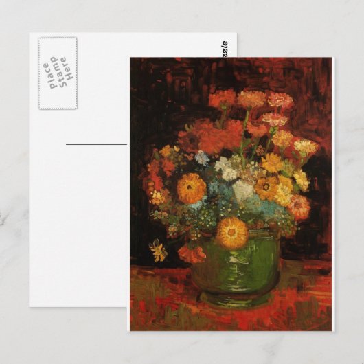 Van Gogh  schilderij Vaas Bloemen Bloesems Briefkaart (Voorkant / Achterkant)