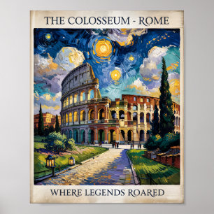  Van Gogh schilderij van het Colosseum van Rome Poster
