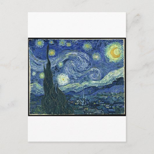 Van Gogh schilderijen: Sterrennacht Van Gogh Briefkaart (Voorkant)
