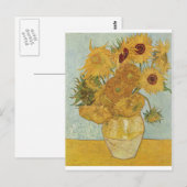 Van Gogh schilderijen: Van Gogh Sunflower Briefkaart (Voorkant / Achterkant)