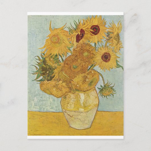 Van Gogh schilderijen: Van Gogh Sunflower Briefkaart (Voorkant)