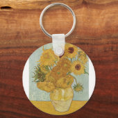 Van Gogh schilderijen: Van Gogh zonnebloemen Sleutelhanger (Voorkant)