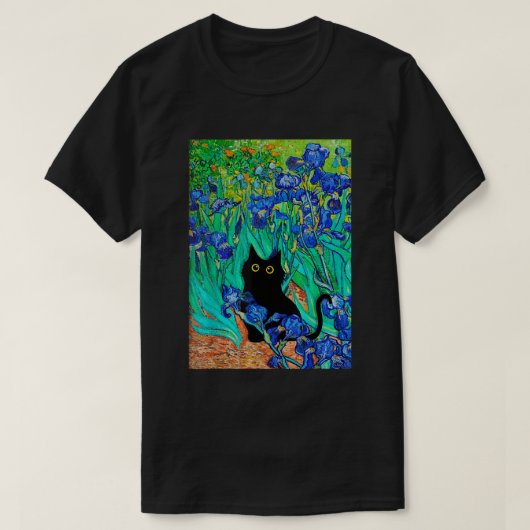 Van Gogh schilderingen op de vloer met katten T-shirt (Design voorkant)
