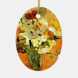 Van Gogh schildert grillige bloesems bloemen wijnr Keramisch Ornament