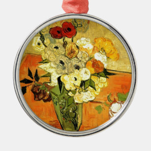 Van Gogh schildert grillige bloesems bloemen wijnr Metalen Ornament