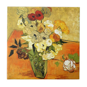Van Gogh schildert grillige bloesems bloemen wijnr Tegeltje