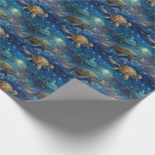 Van Gogh schildpadden in ruimte schilderstijl Cadeaupapier (Hoek)