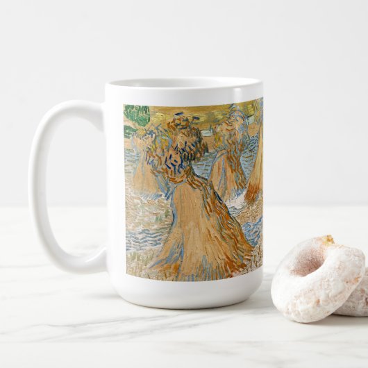 Van Gogh Schoven Tarwe Fijne Kunst Mok (Met donut)
