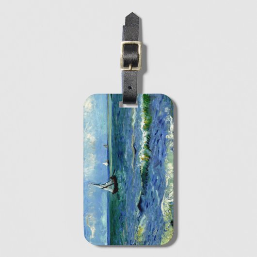 Van Gogh - Seascape, beroemd schilderij, Bagagelabel (Voorkant (verticaal))