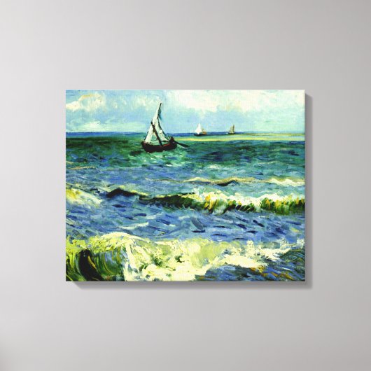 Van Gogh - Seascape bij Saintes-Maries Canvas Afdruk (Voorkant)