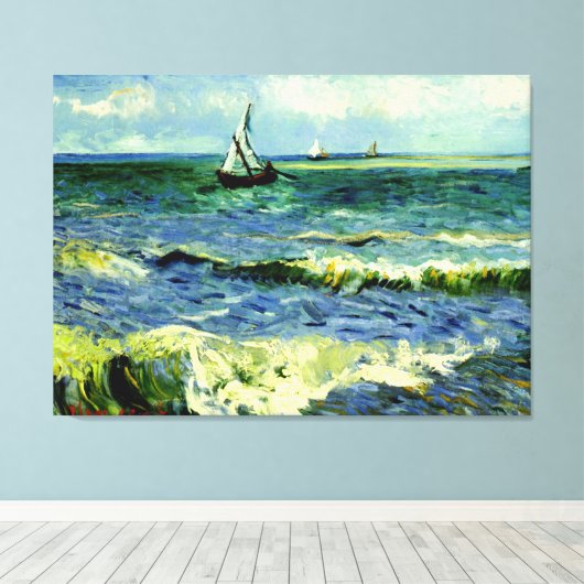 Van Gogh - Seascape bij Saintes-Maries Canvas Afdruk (Insitu (Houten vloer))