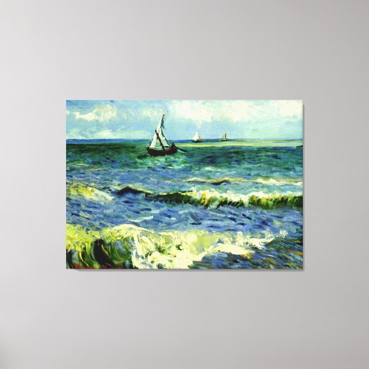 Van Gogh - Seascape bij Saintes-Maries Canvas Afdruk (Voorkant)