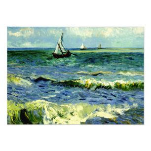 Van Gogh - Seascape bij Saintes-Maries Foto Afdruk